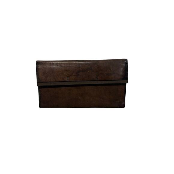 Buxton Dark Brown Large Leather Trifold Wallet Women’s - Picture 2 of 10